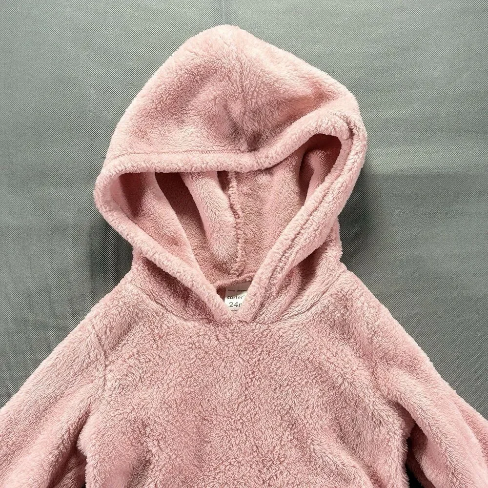 Carters Pink Pullover Hooded Jacket Size 24m